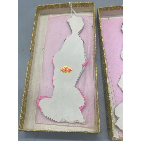 Vintage ornaments 2 Silk Chinese Ladies Lillian Vernon 6603 box layered 6" READ - Picture 3 of 7